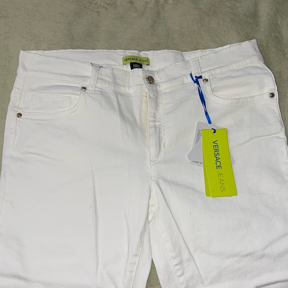 BNWT -White Versace Jeans for women with details on pocket size 32 -SEE ALL PICS